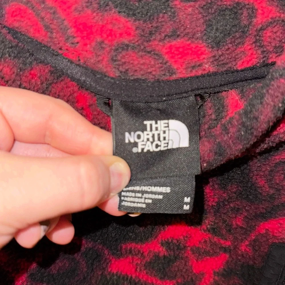 RARE North Face Men's 94 Rage Fleece Pullover Rose Red and Black